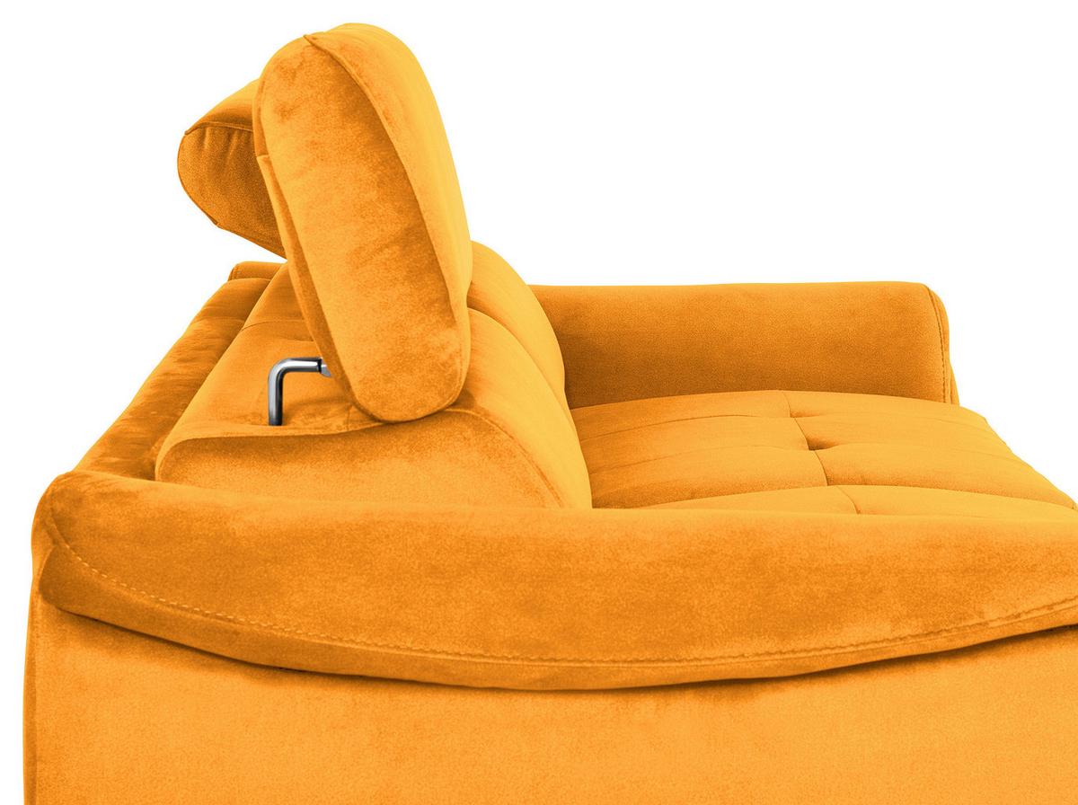 Schlafsofa Pafos Gelb B: 203 cm - Chromfarben/Gelb, Design, Textil (203/77-98/103cm) - MID.YOU