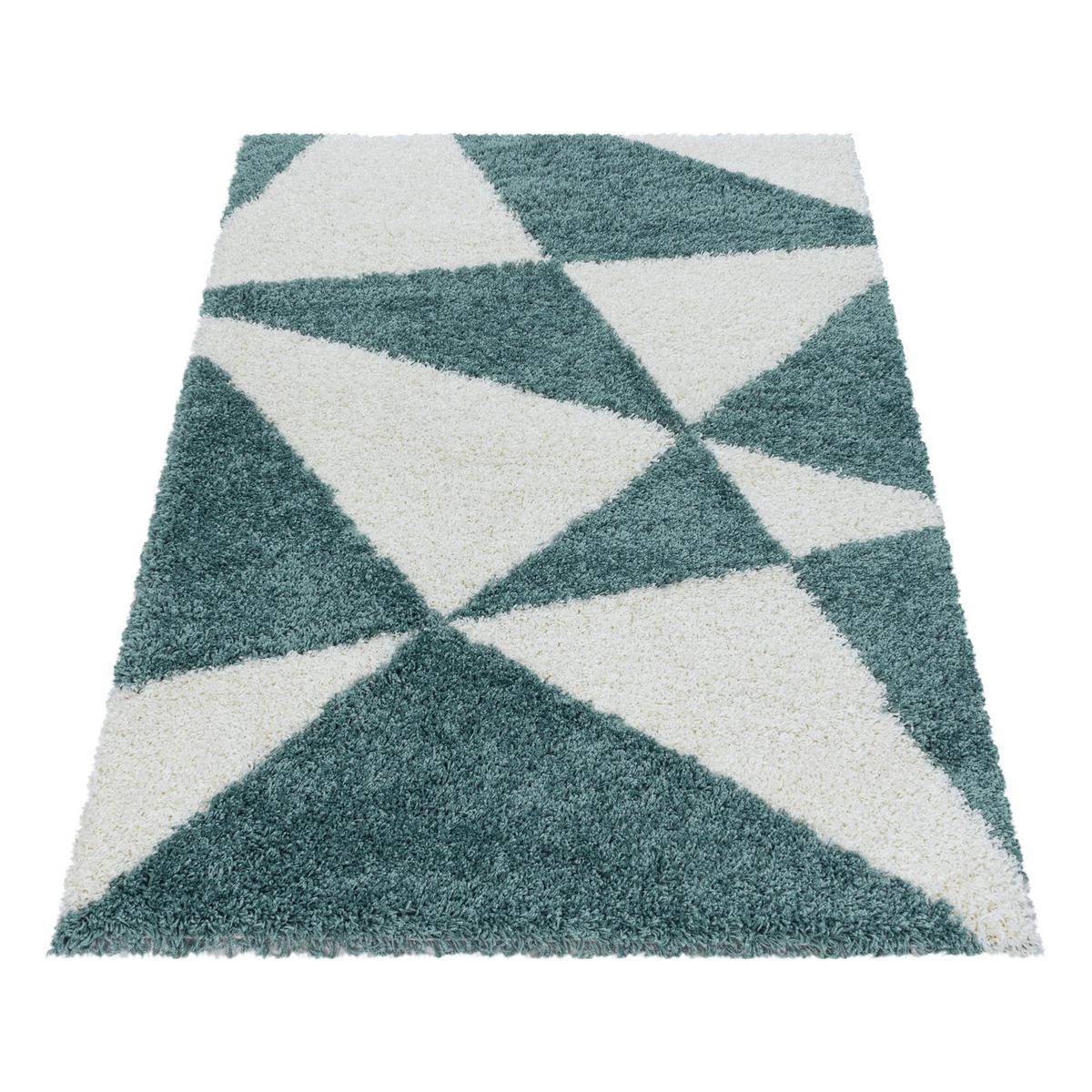 Hochflor Teppich Blau Naturfaser Tango 280x370 cm - Blau, Design, Textil (280/370cm)