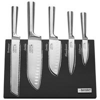 Messerblock Magnetisch Schwarz Metall 6tlg., Edelstahl - Edelstahlfarben/Schwarz, KONVENTIONELL, Holz/Metall (21,7cm) - Berndorf
