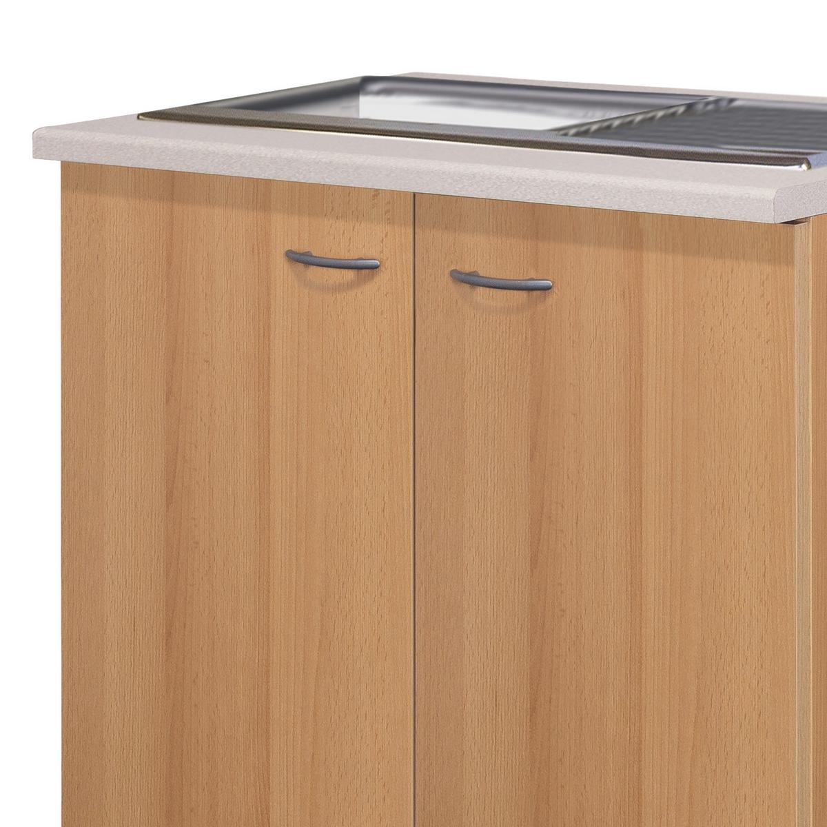 Dřezová skříňka NANO DSPU 100 ES - barvy buku/béžová, Moderní, kompozitní dřevo/plast (100/85/57cm)