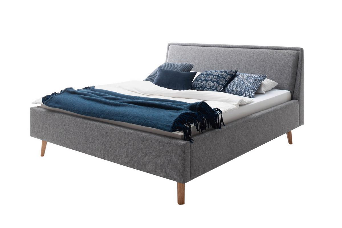 Polsterbett 140x200 cm Frieda Grau - Eichefarben/Grau, MODERN, Textil (140/200cm) - Livetastic