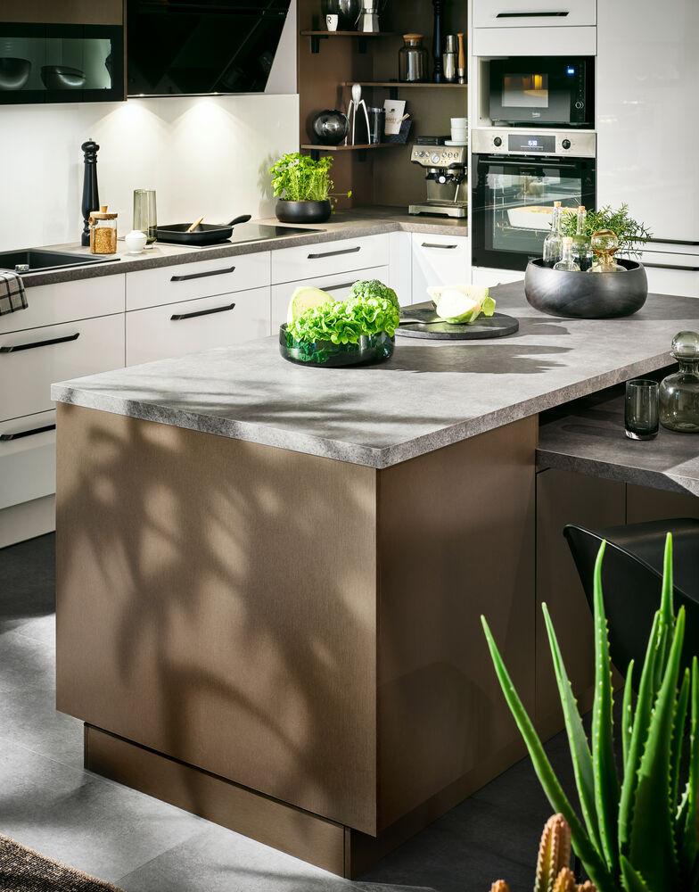 Einbauküchen Pn 220 Frei Planbar Modernes Design - Weiß Hochglanz/Weiß, Holzwerkstoff - Pino