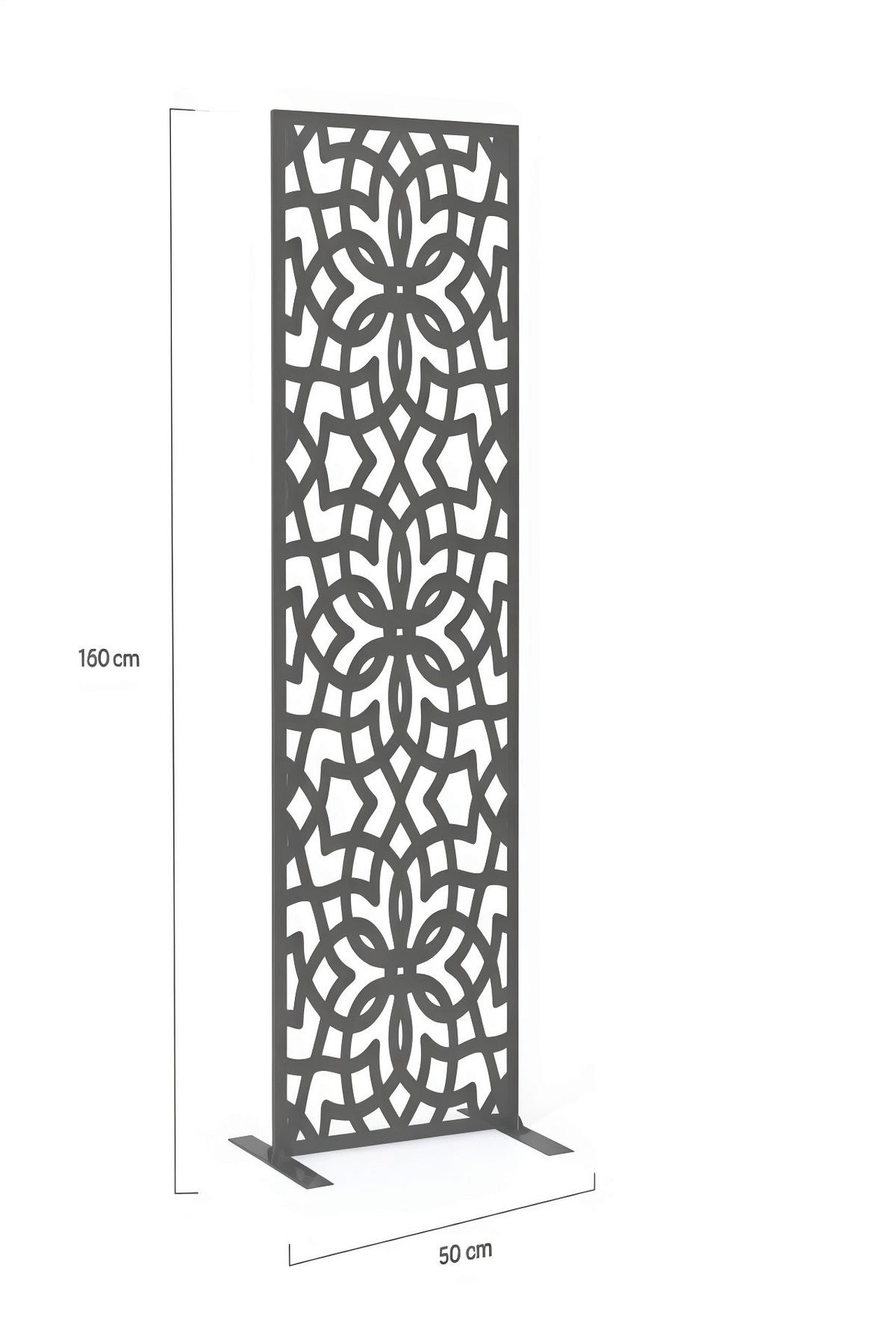 Sichtschutzwand Metall ca. 50x2x150 cm - Schwarz, Basics, Metall (50/150cm)