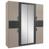 Drehtürenschrank Vegas Sahara/graphit/grau B: 180 Cm - Graphitfarben/Grau, Basics, Glas/Holzwerkstoff (180/208/58cm) - MID.YOU