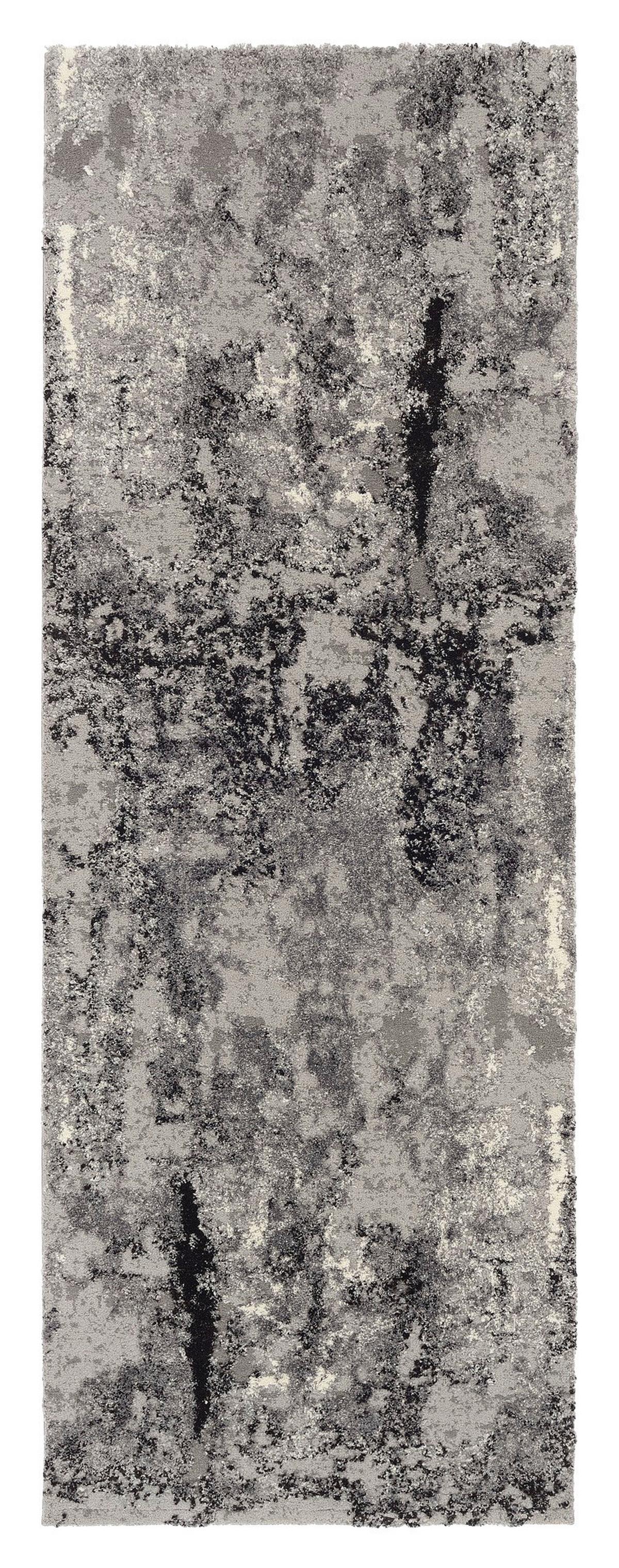 Teppich Läufer Grau Timeline Quantum 80x300 Cm - Dunkelgrau/Hellgrau, Design, Textil (80/300cm) - Novel