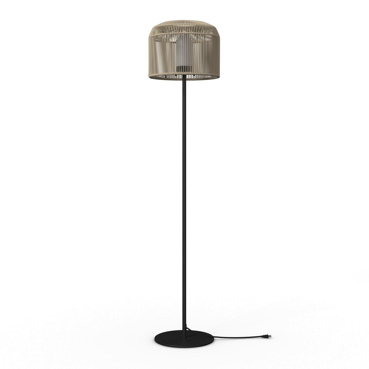 STOJACIA LAMPA IVO - čierna/béžová, Modern, kov/plast (35/158/35cm) - Bessagi Garden