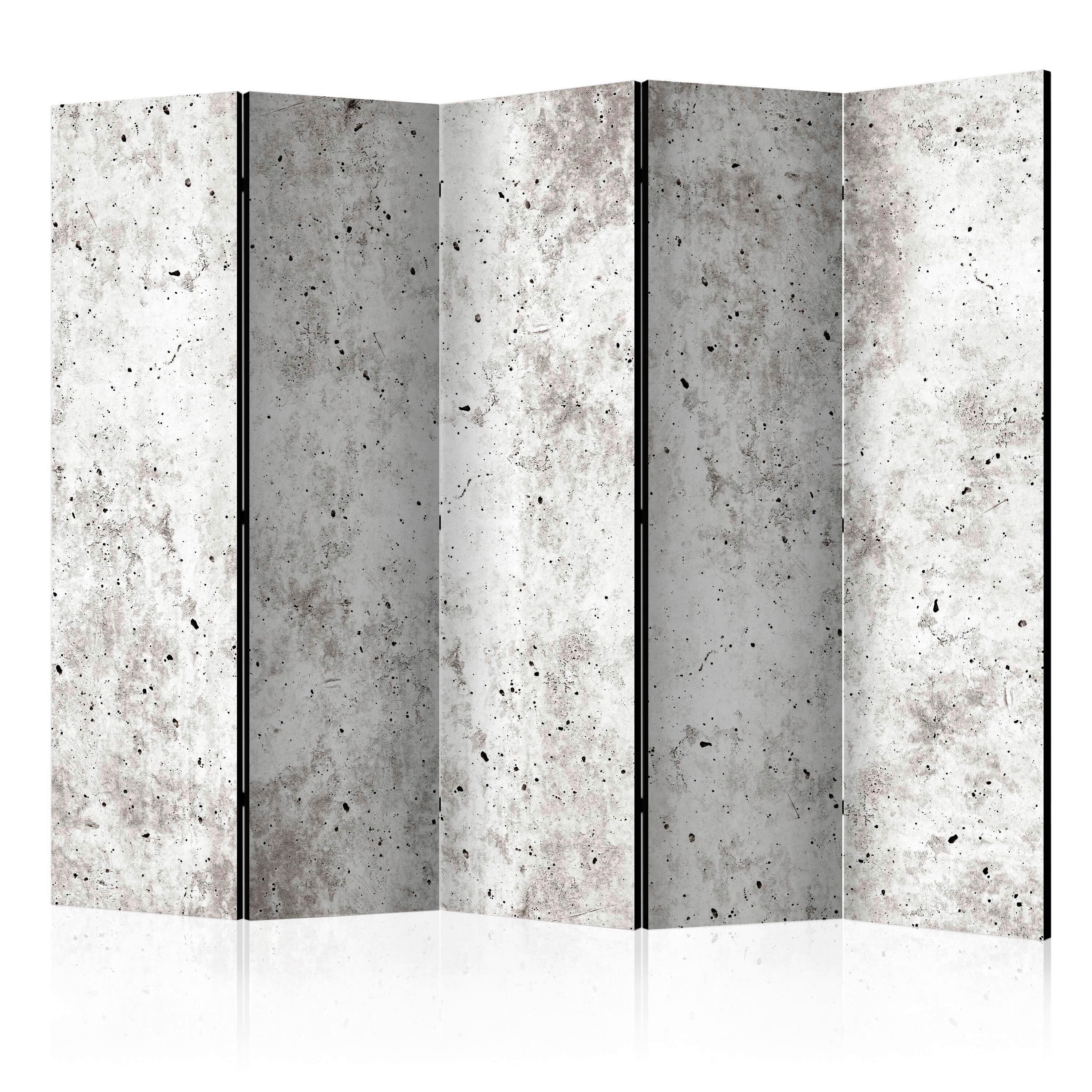 PARAVENT Schwarz Hellgrau B: 225 cm - Hellgrau/Schwarz, Basics, Holz/Textil (225/172/3cm) - artgeist