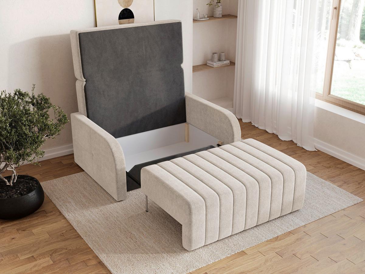 Schlafsofa Alaska Taupe, B: 141 cm - Taupe/Schwarz, Design, Textil (141/90/104cm) - MID.YOU