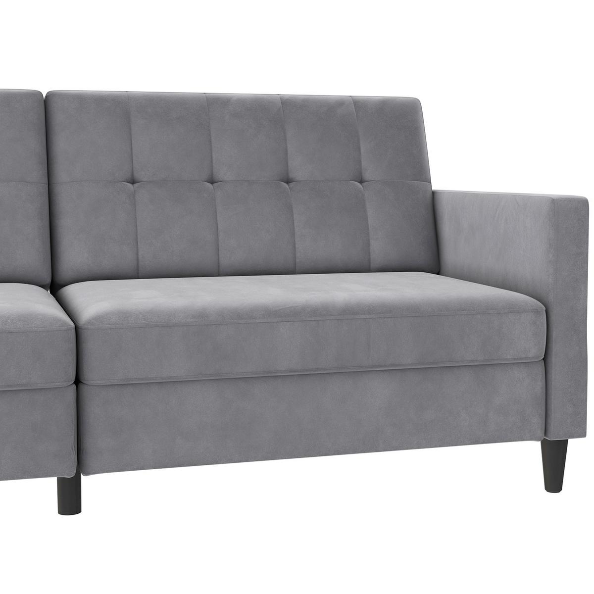 Schlafsofa Hannover Grau, mit Schlaffunktion - Schwarz/Grau, Basics, Textil (203/82/83cm) - Livetastic