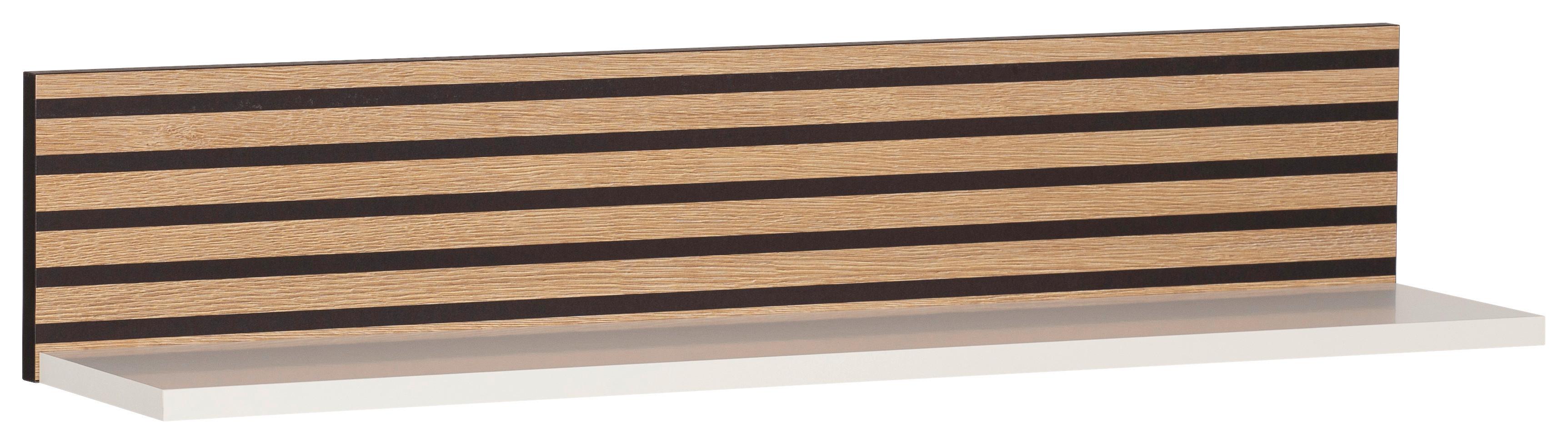 Wandregal Ekko B: 80cm Weiß, Eichefarben - Eichefarben/Weiß, MODERN, Holzwerkstoff (80/15,7/17,3cm) - MID.YOU