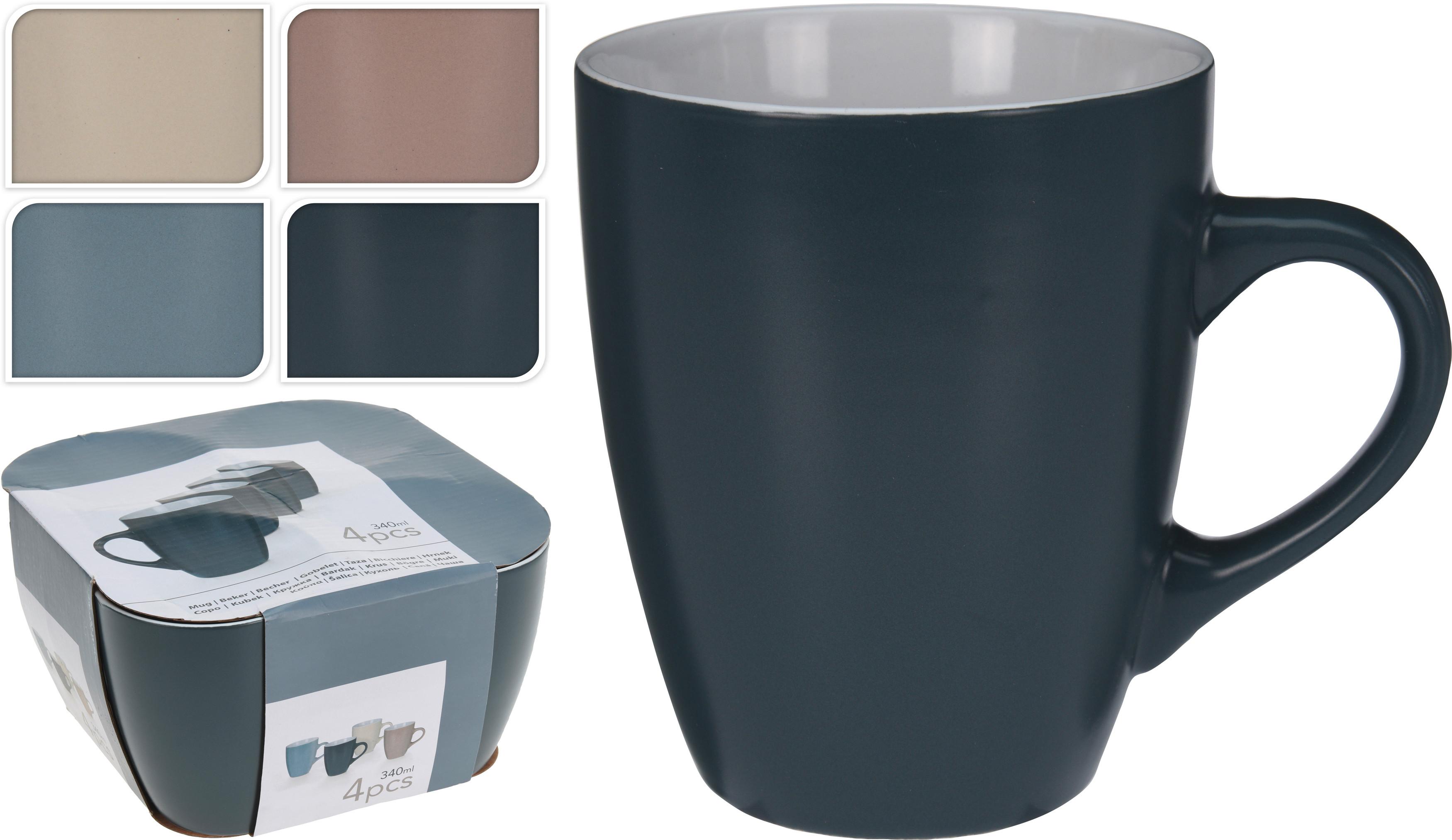 Nicola Spring Teetassen-Set – 6 Stück, 360 Ml, Mit 3 Gemusterten Designs, Spülmaschinenfest