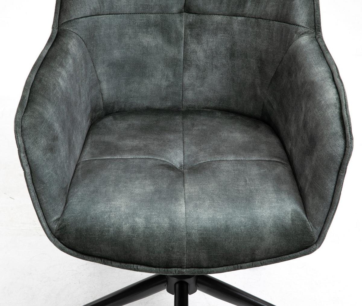 Drehstuhl Watson - Schwarz/Grün, MODERN, Kunststoff/Textil (57/91/58cm) - Livetastic