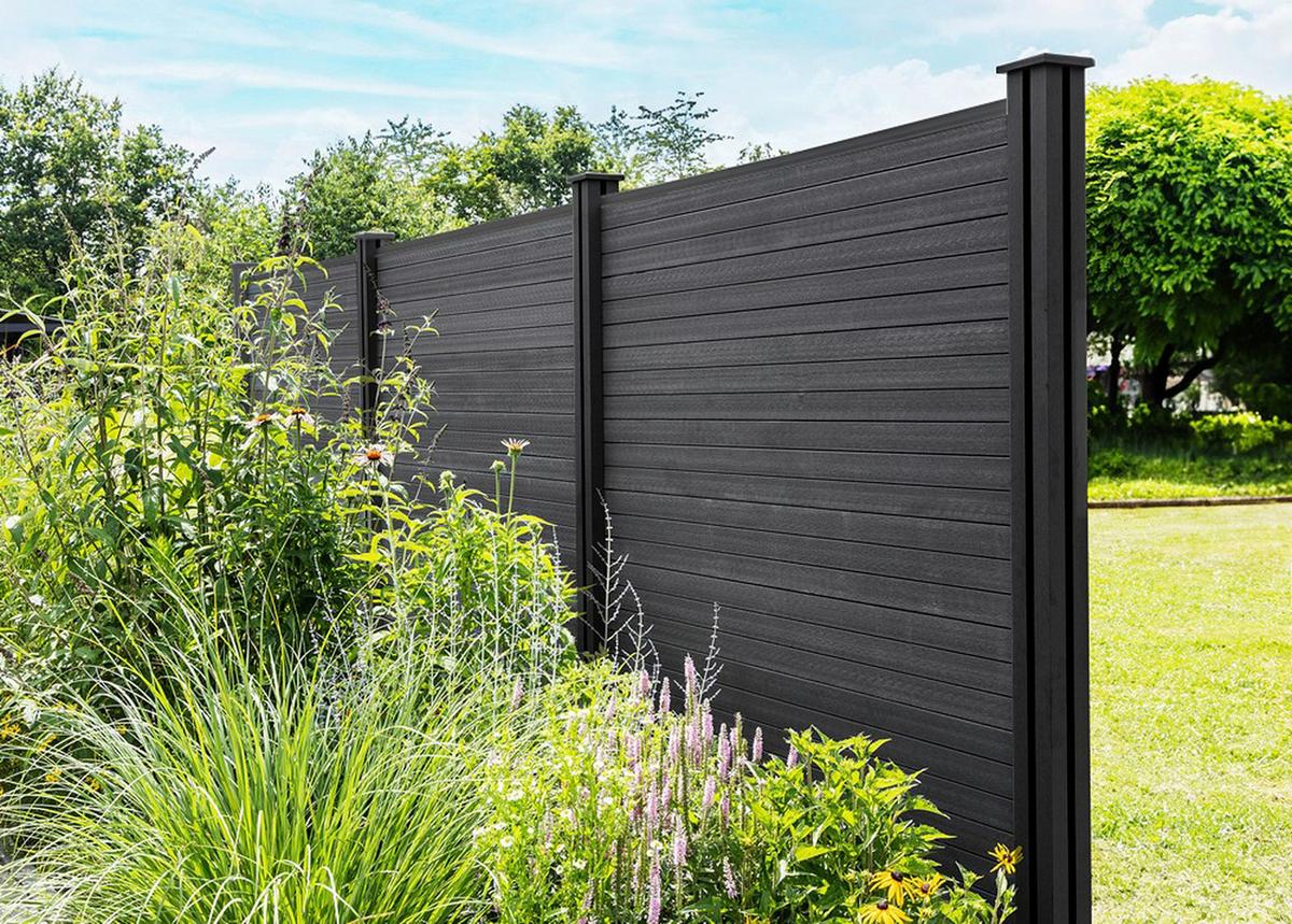 Wpc Zaunpaket 5 Elemente, 6 Pfosten, Einfaches Stecksystem - KONVENTIONELL (910/185/10cm) - Prestige Home