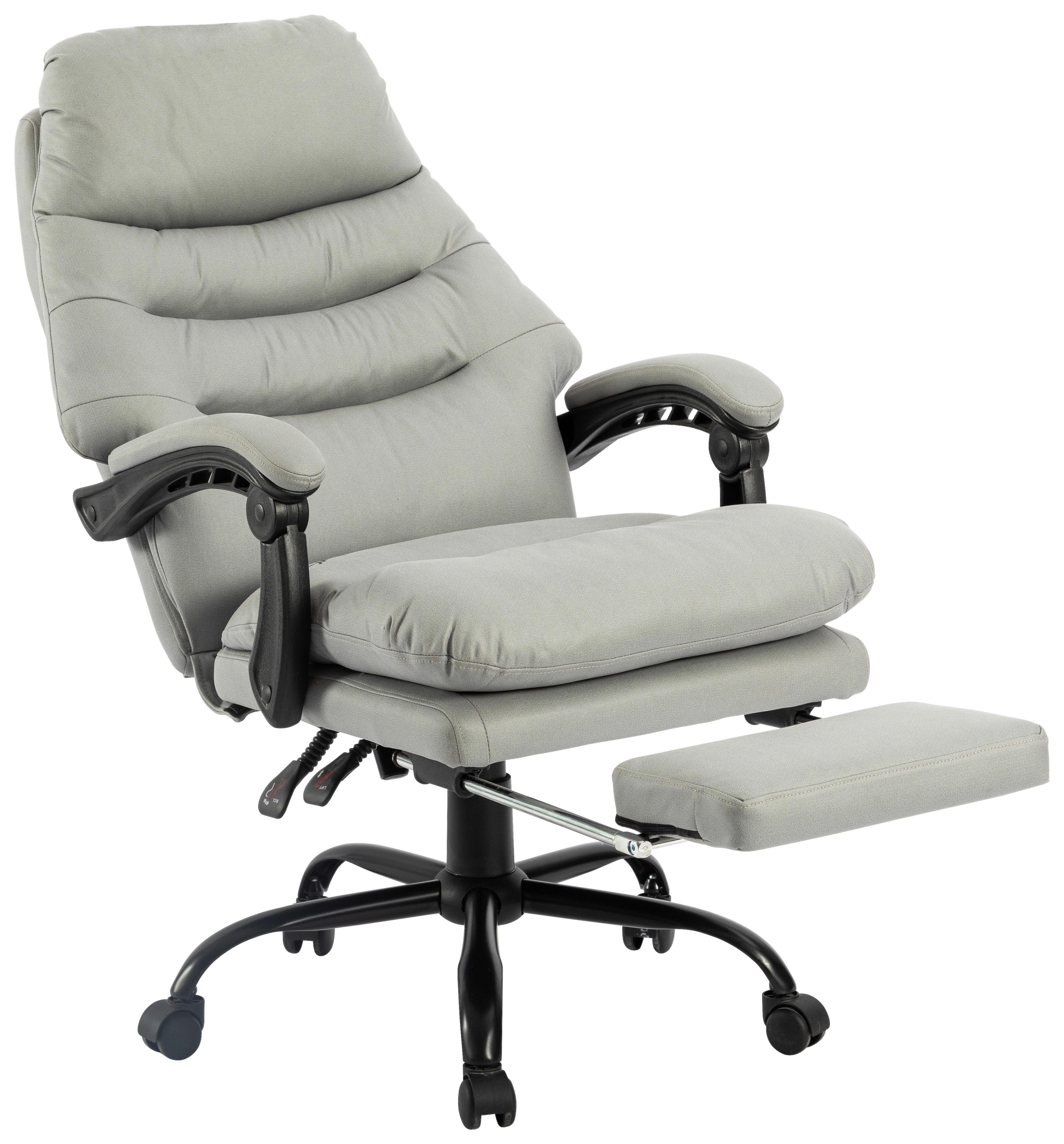 Chefsessel Big Boss Mit Armstützen Grau/schwarz - Schwarz/Grau, MODERN, Kunststoff/Textil (64/114-122/72cm) - MID.YOU