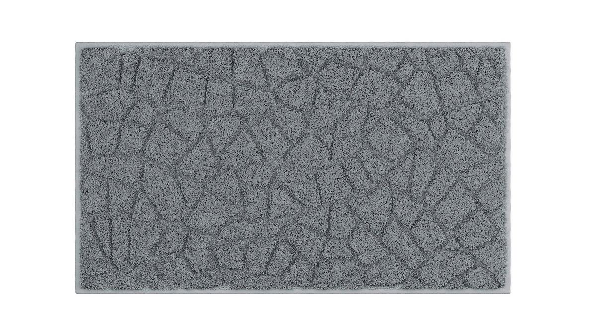 Badematte Terazzo - Anthrazit, Basics, Textil (65/115cm) - Grund