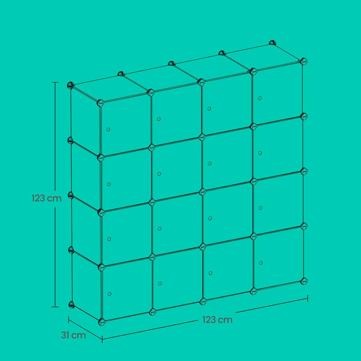 Kinderregal Weiß B: 123 Cm - Weiß, Basics, Kunststoff/Metall (123/123/31cm)