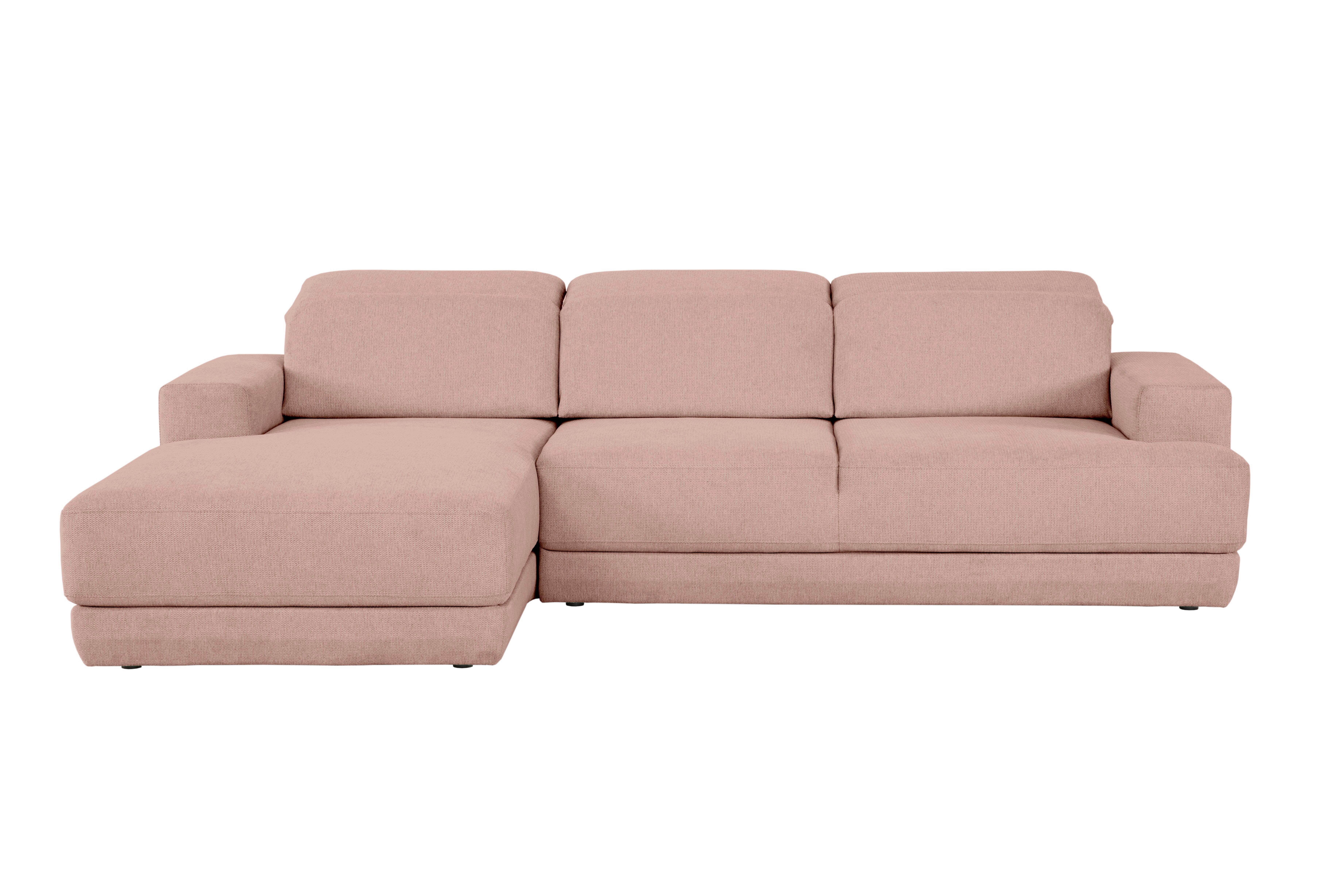 Ecksofa Frans Rosa S: 204 cm - Schwarz/Rosa, Design, Textil (204/293cm) - MID.YOU