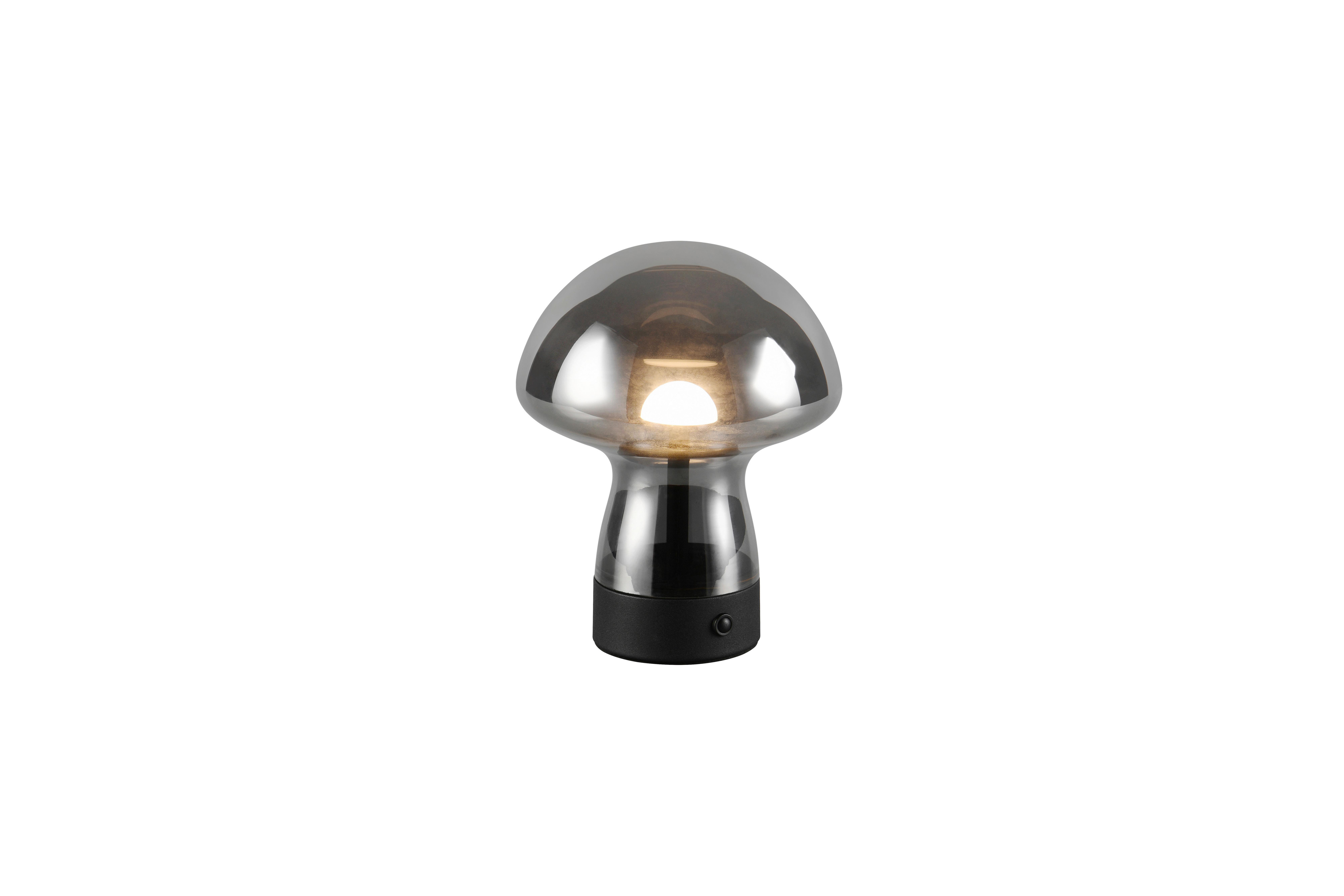 Akku-Tischleuchte Dooley Schwarz D: 14 cm - Schwarz, LIFESTYLE, Glas/Metall (14/18cm)