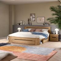 Schlafzimmer Canu Grau /Eiche Artisan Dekor B: 284cm - Eiche Artisan/Grau, MODERN, Holzwerkstoff (284/87/205cm) - MID.YOU