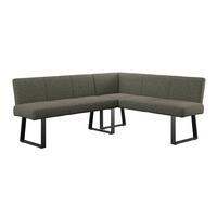 Eckbank Grün Metallbeine Leinenoptik Terri 202x162 cm - Schwarz/Grün, MODERN, Textil/Metall (202/162cm) - MID.YOU
