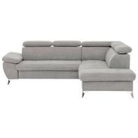 Ecksofa Mit Schlaffunktion Gisele - Chromfarben/Grau, KONVENTIONELL, Textil (256/209cm) - Livetastic