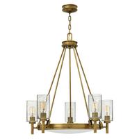 Kronleuchter H: 93,2 cm 5-Flammig - Messingfarben, LIFESTYLE, Glas/Metall (68.5/93.2cm) - Elstead Lighting