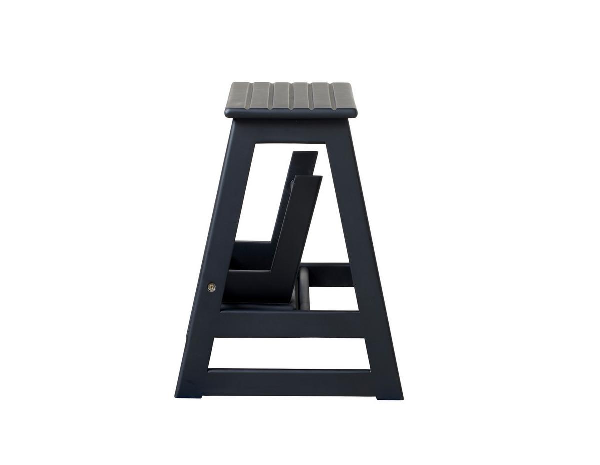 Trritthocker Skala, Schwarz 45,5x49x38,5 cm - Schwarz, Natur, Holz (45,5/49/38,5cm) - Gardenson
