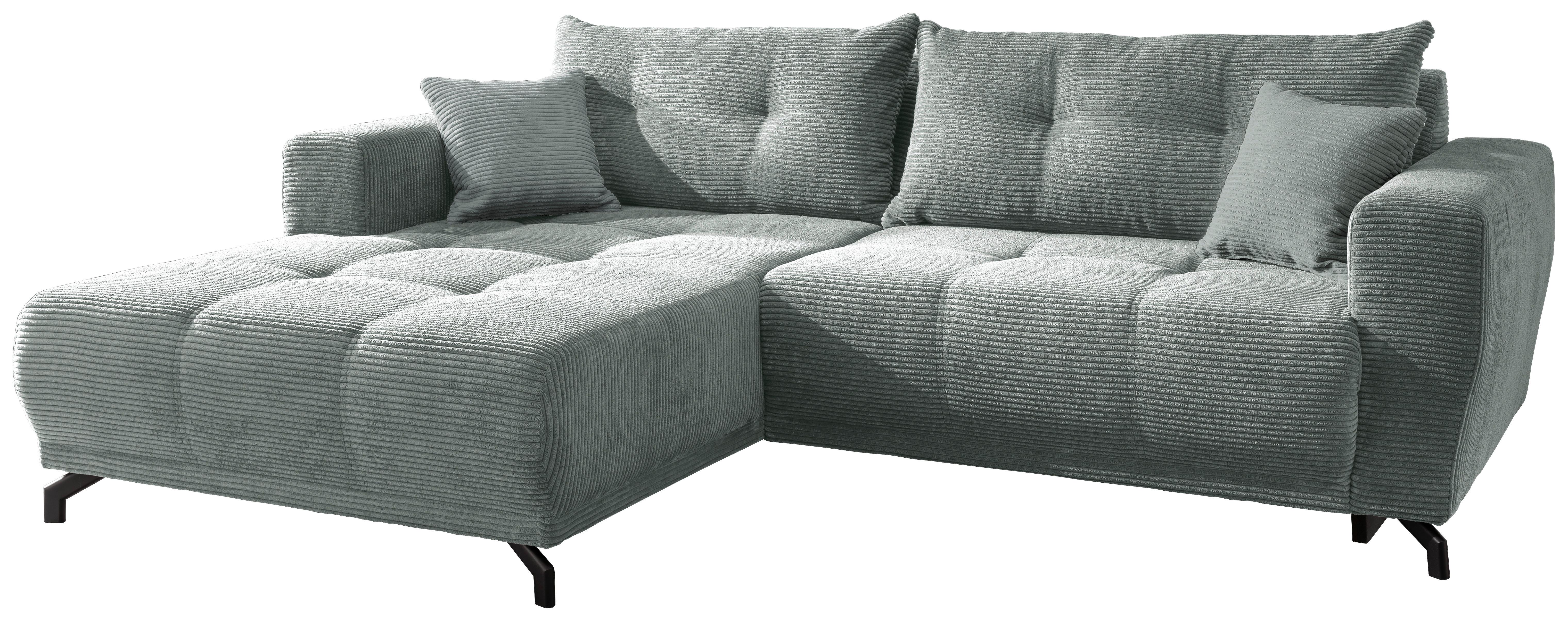 Ecksofa Restato Hellblau S: 177/246 cm - Schwarz/Hellblau, MODERN, Textil (177/246cm) - MID.YOU