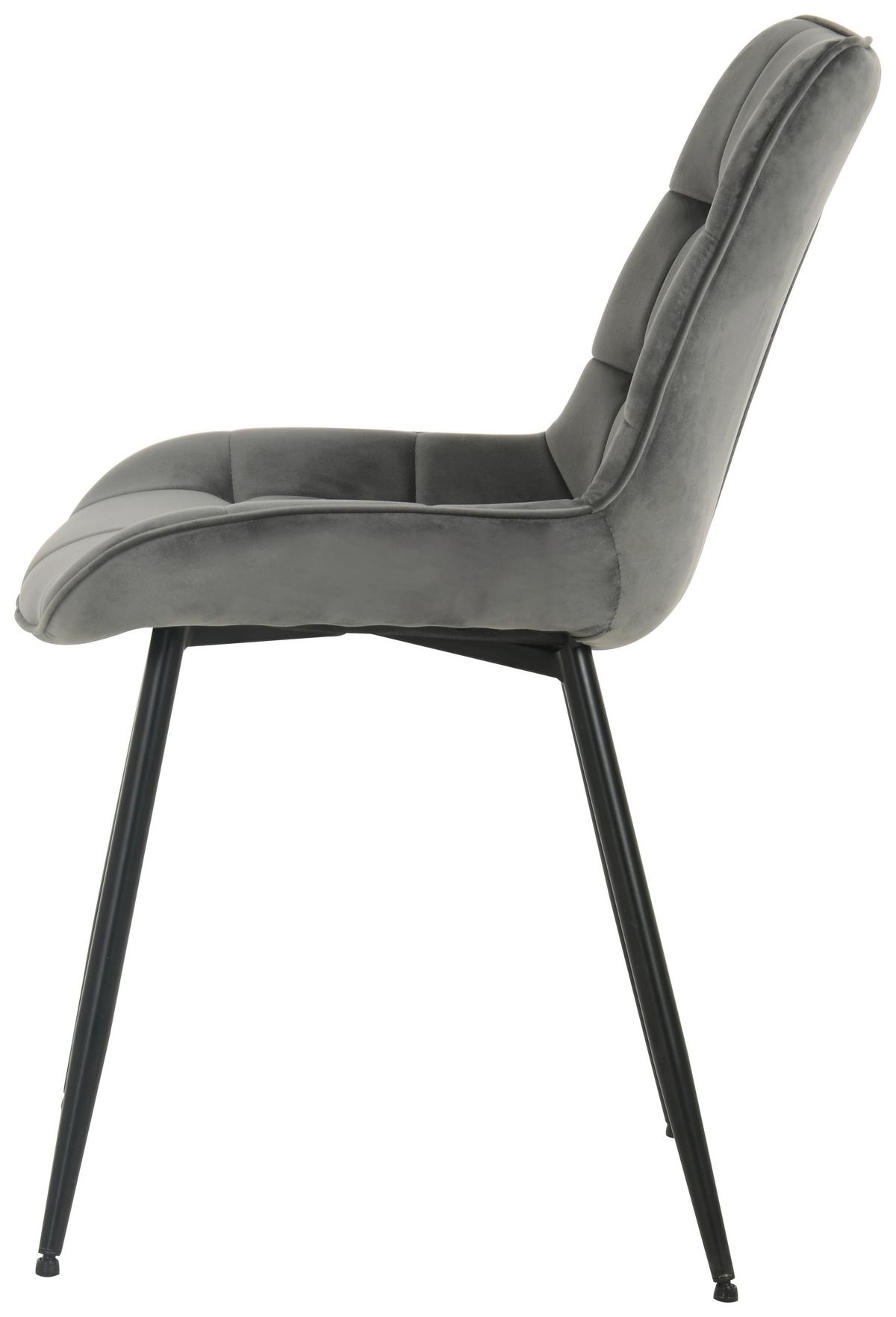 Stuhl-Set Ravenna - Schwarz/Grau, MODERN, Holz/Textil (49/85/61cm) - MID.YOU