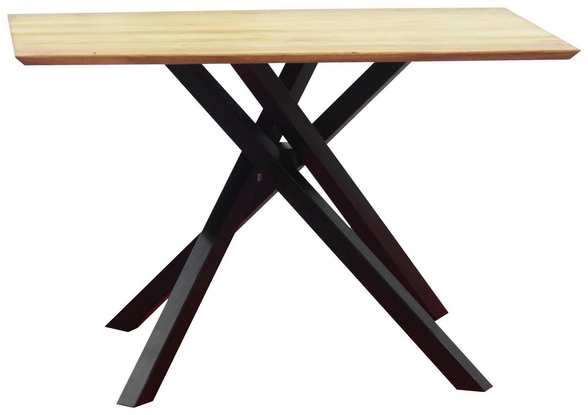 JÍDELNÍ STŮL HANNES - černá/barvy akácie, Moderní, kov/dřevo (120/80/76cm) - Mömax