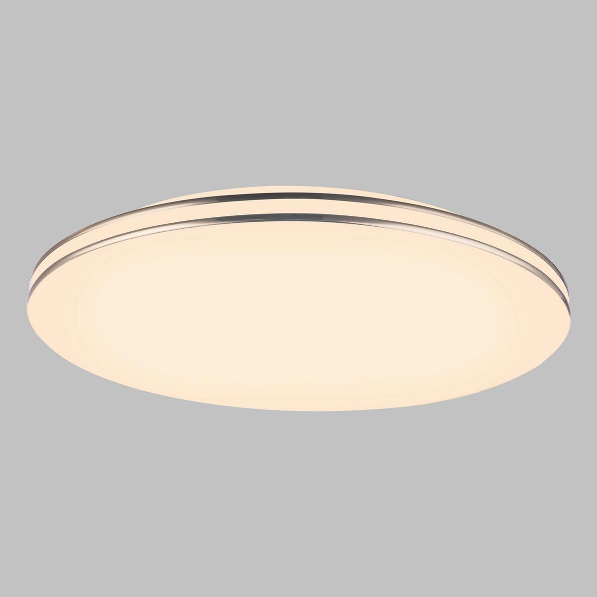 Led-deckenleuchte Dilan Ø 53 Cm Dimmbar - Opal/Weiß, Trend, Kunststoff/Metall (53/8cm) - Globo