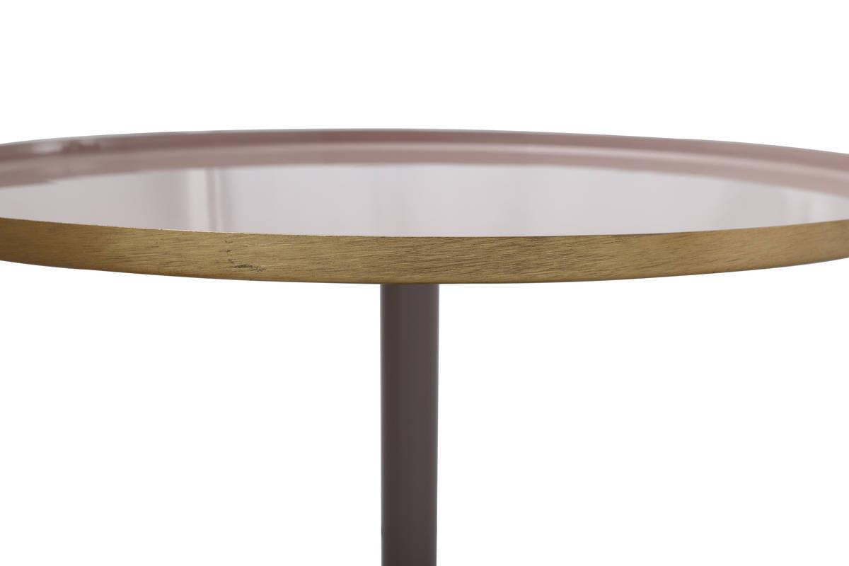 Beistelltisch Art Deco Grau/Altrosa - Altrosa/Grau, Trend, Metall (51/51/52cm) - Kayoom