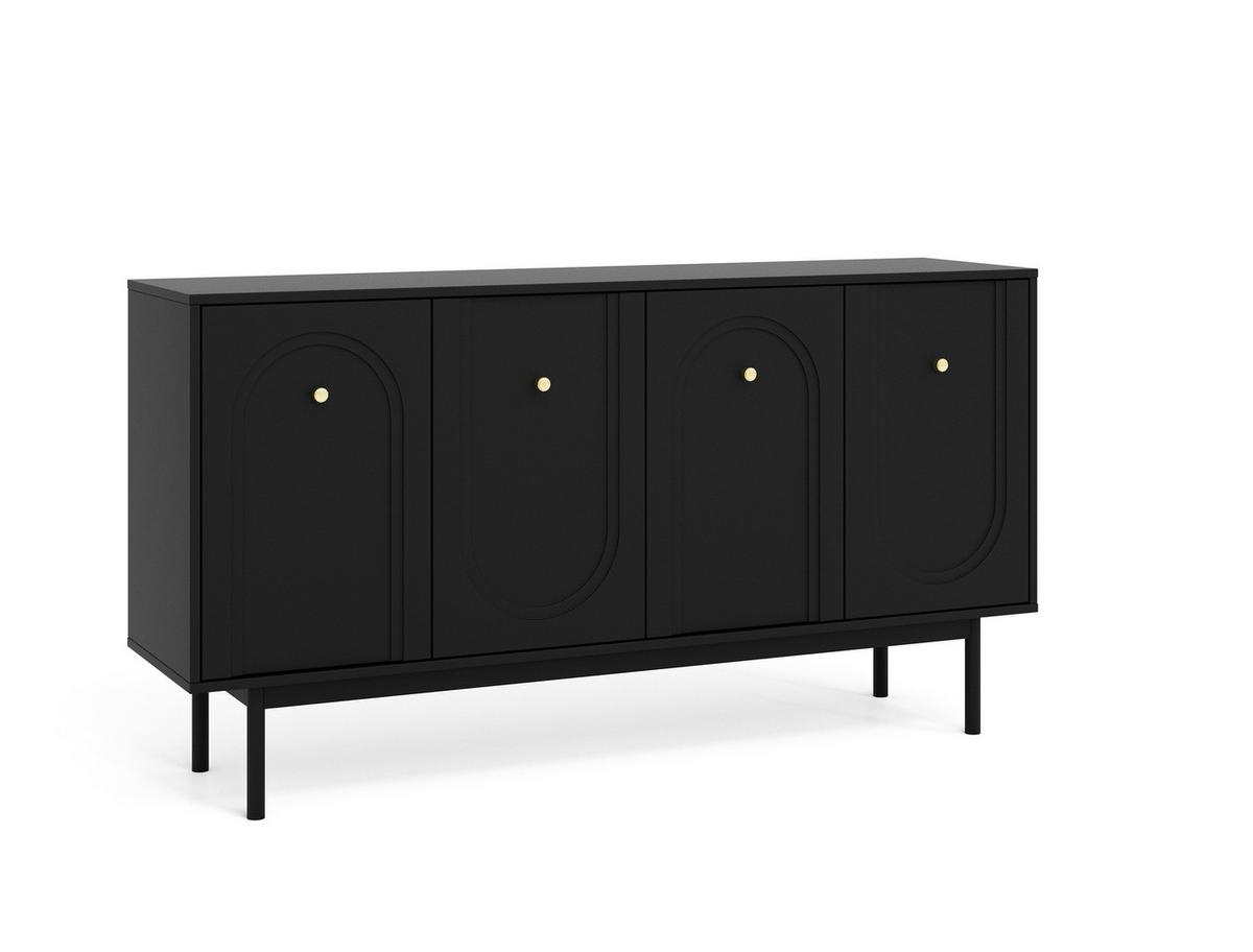 Sideboard Mazoma Schwarz B: 154cm - Kaschmir/Schwarz, LIFESTYLE, Holzwerkstoff (154/82/39cm) - MID.YOU