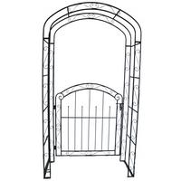 Rosenbogen Mit Tür Metall Mayon Bxhxt 115x215x43 Cm - Rostfarben, MODERN, Metall (115/215/43cm)