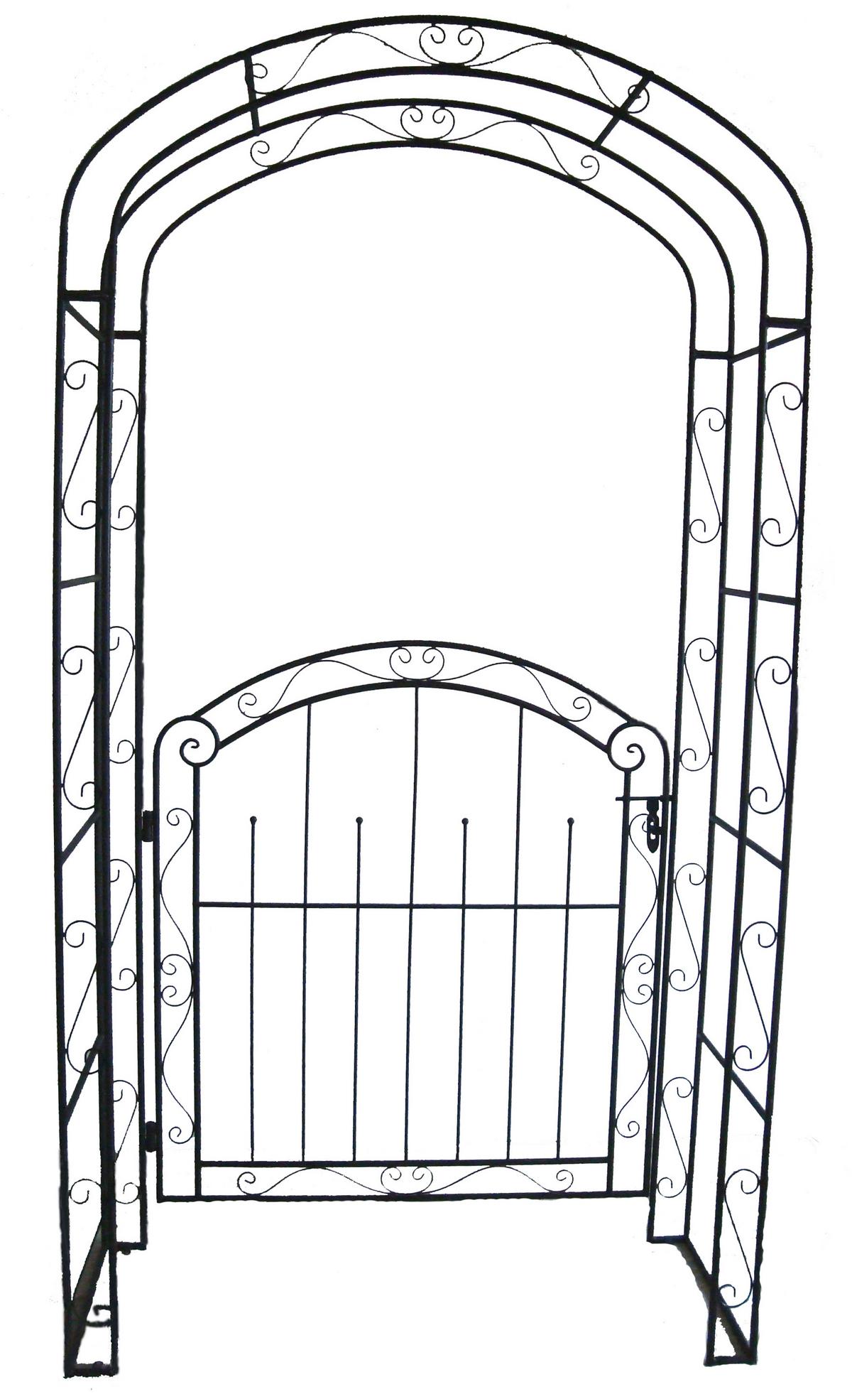 Rosenbogen Mit Tür Metall Mayon Bxhxt 115x215x43 Cm - Rostfarben, MODERN, Metall (115/215/43cm)