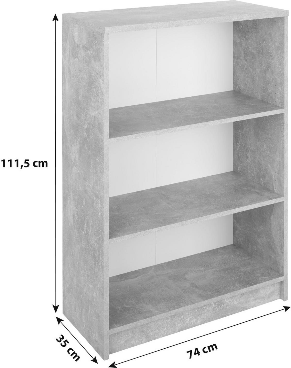 Regal 4-You New B 74 cm, Eiche Dekor - Eichefarben/Schwarz, MODERN, Holzwerkstoff (74/111,5/34,6cm)