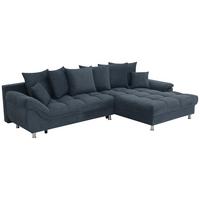 Ecksofa Erice Blau S: 312x198 cm - Chromfarben/Blau, Design, Textil (312/198cm) - Livetastic