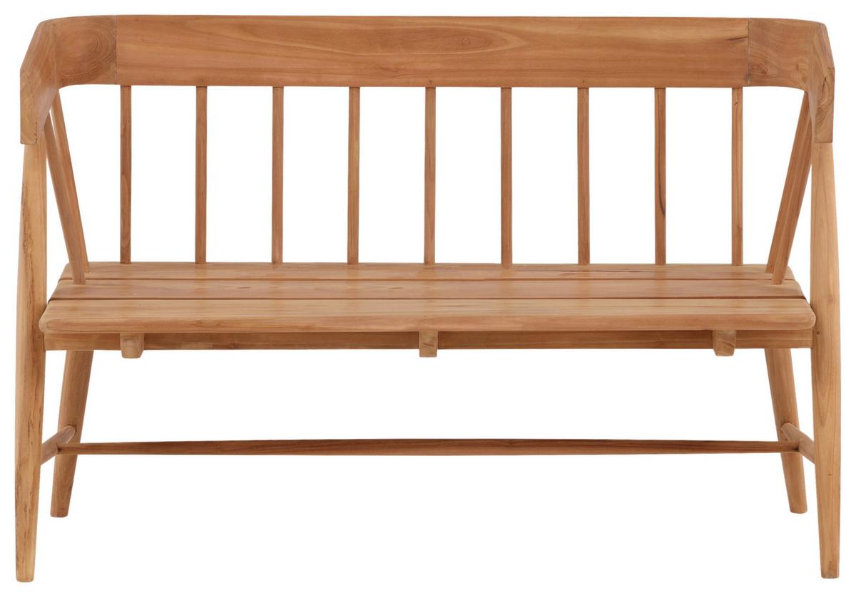 Gartenbank Teakholz 2-Sitzer Split - Teakfarben, KONVENTIONELL, Holz (58/85/132cm) - Gardenson