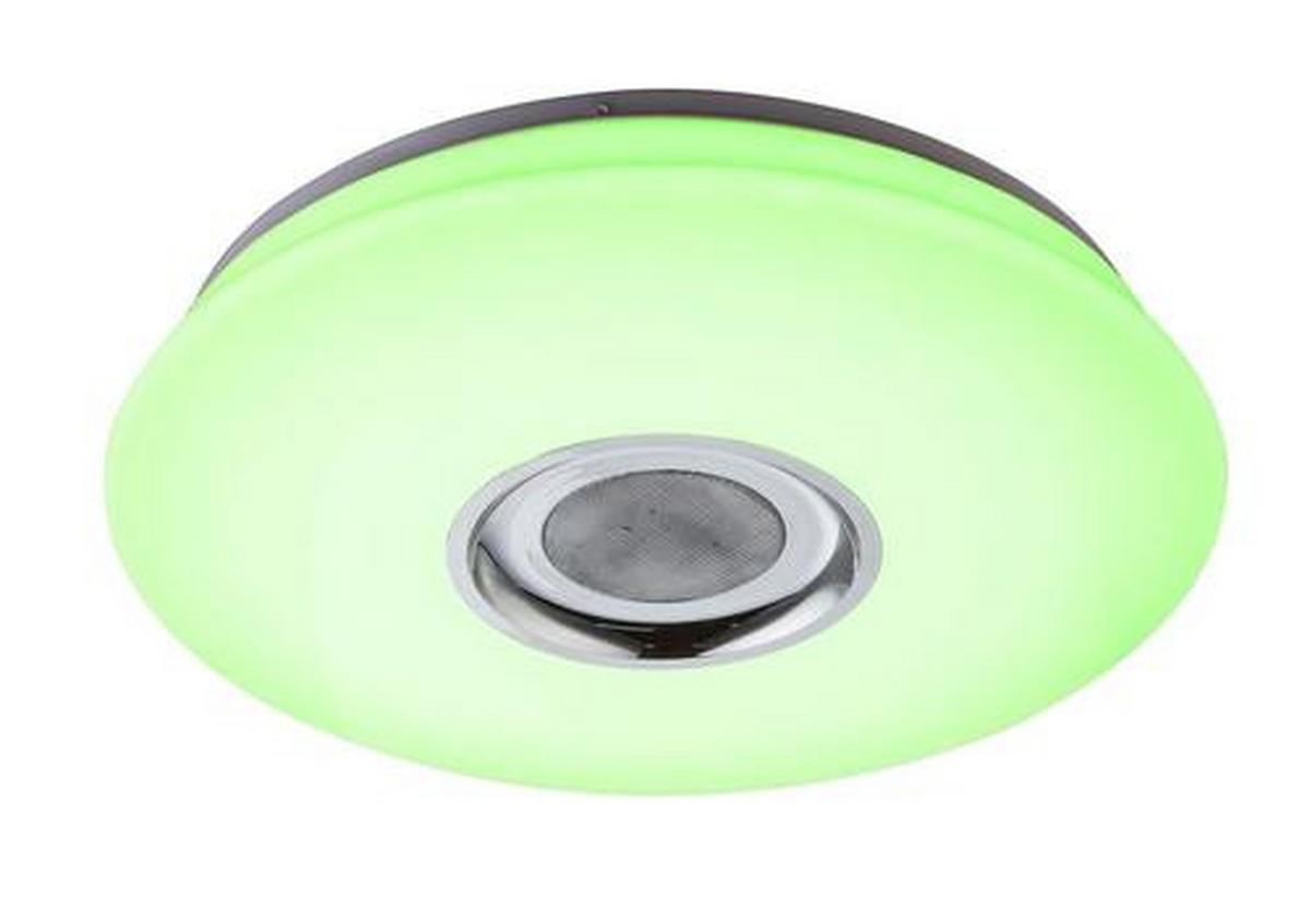 Led-deckenleuchte Nicole Ø 40 Cm Mit Lautsprecher - Weiß, Basics, Kunststoff (40/7cm) - Globo