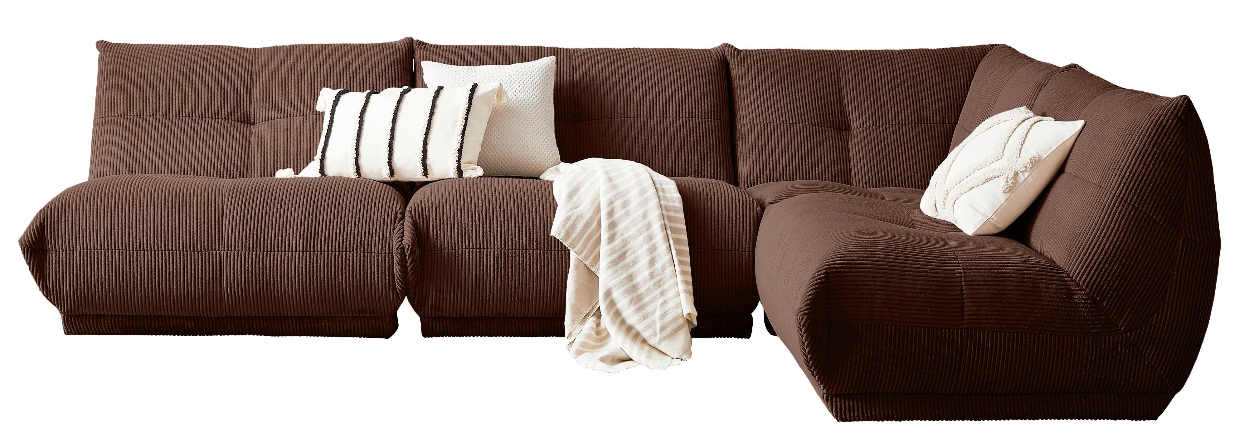 Ecksofa Giselle - Braun, Trend, Textil (315/210cm) - Livetastic