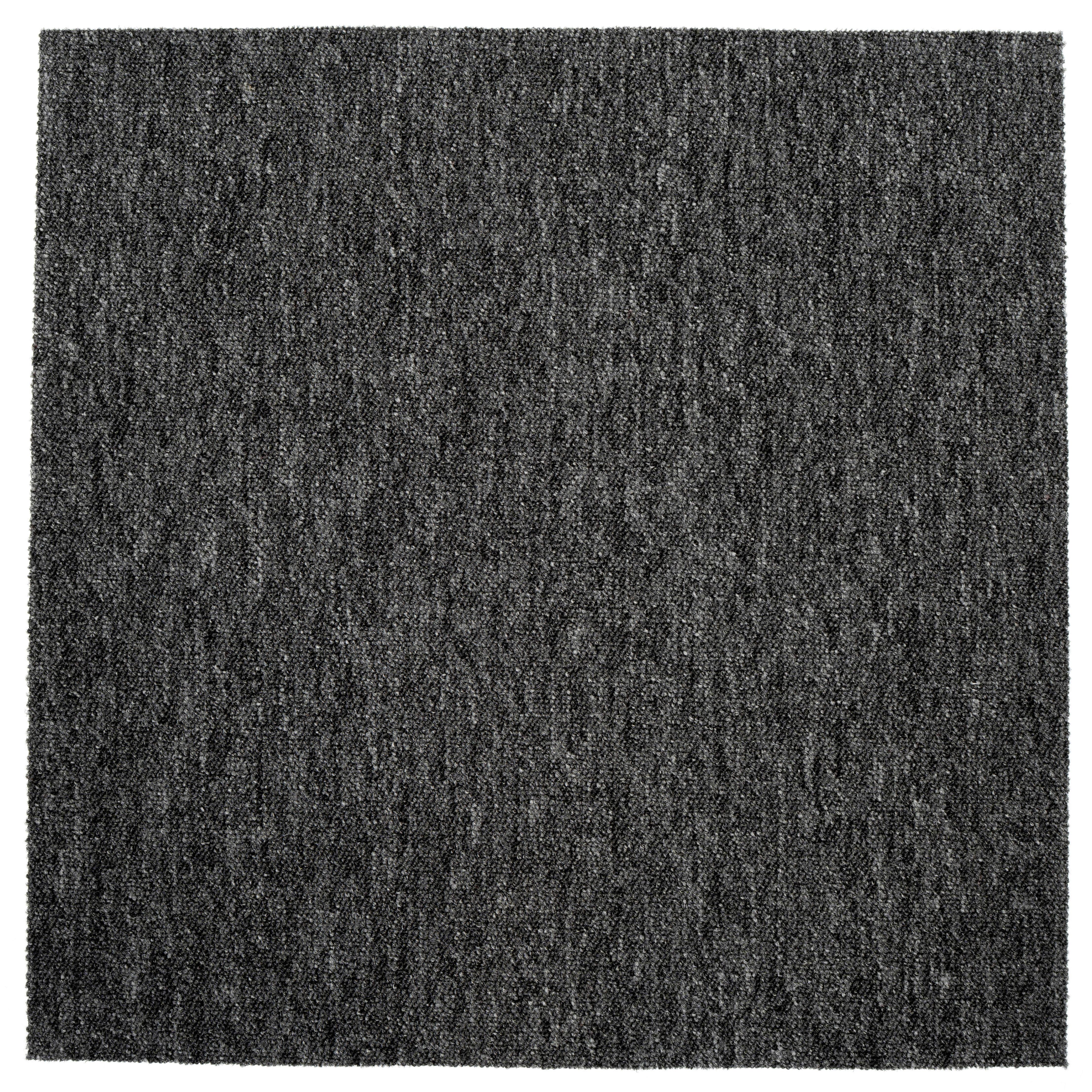 Teppichfliese Anthrazit Sparkle 50x50cm Florhöhe 3,5mm - Anthrazit, Basics, Textil (50/50cm)