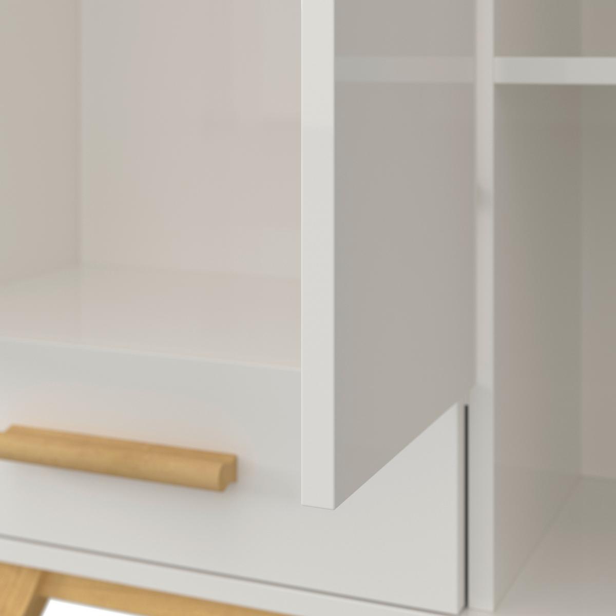 Skriňa MILAN biela/prírodná - biela/écru, Modern, drevo/kompozitné drevo (90/180/40cm) - Bessagi Home