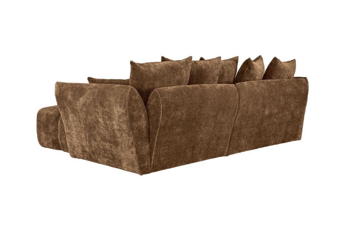 Univerzálna sedačka CAMMELLIO, hnedá ženilka, 7 vankúšov - hnedá/čierna, Modern, textil (296/189cm) - Mömax