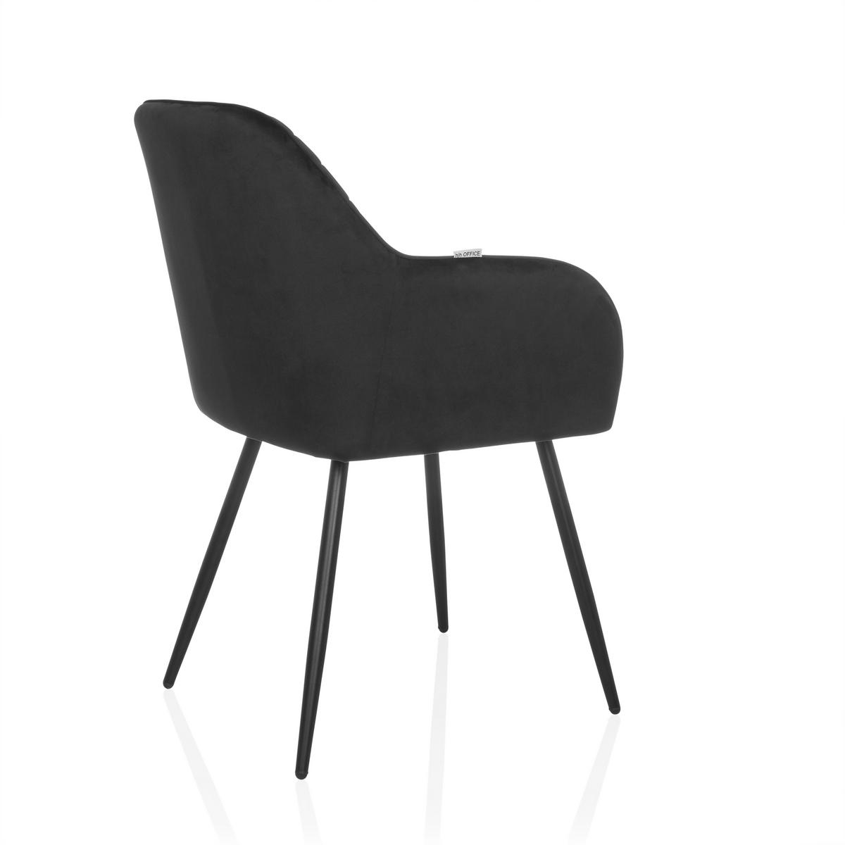 Armlehnstuhl Charvelle Schwarz B: 55 Cm - Schwarz, MODERN, Textil/Metall (55/86/58cm) - MID.YOU