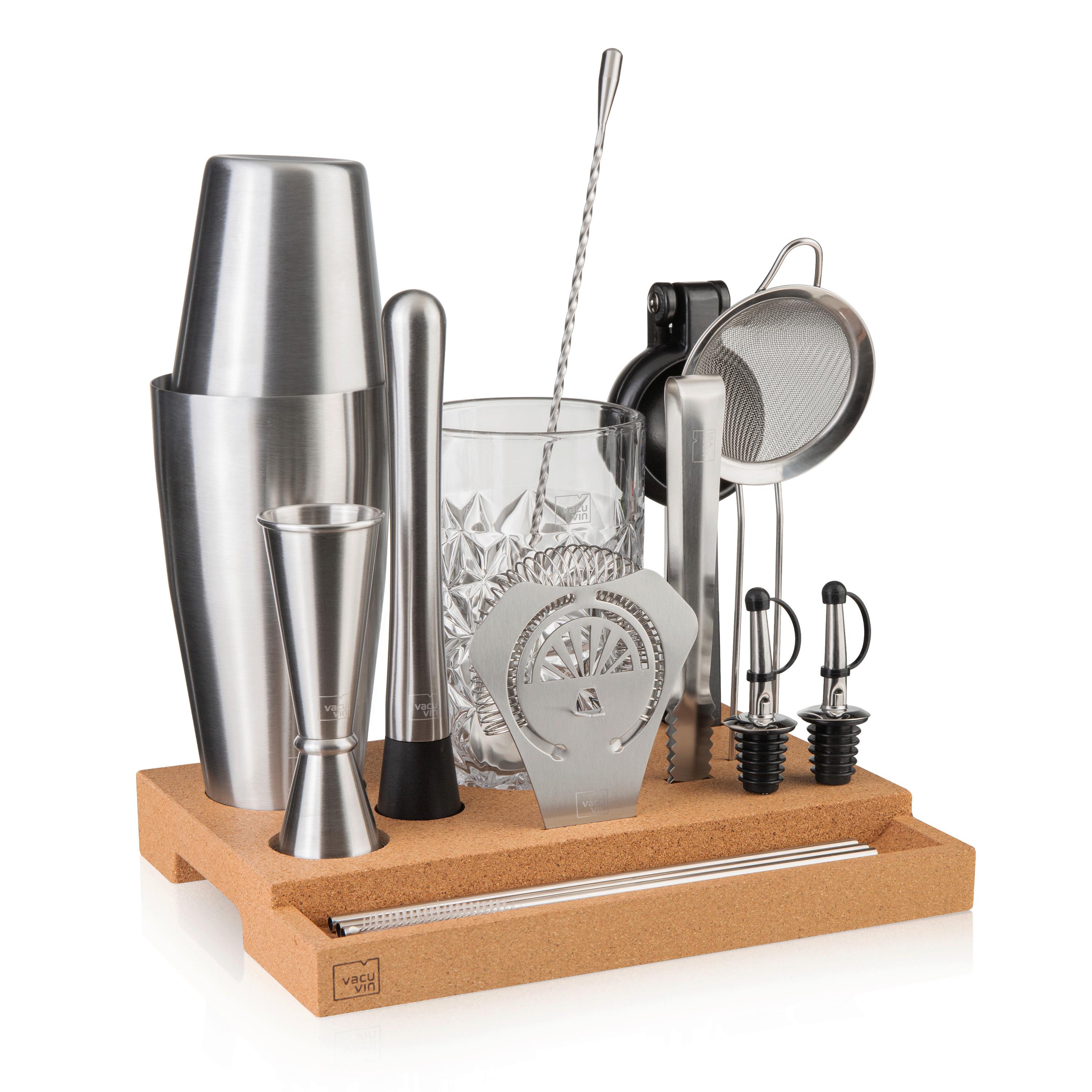 Cocktail-Set Vacu Vin Edelstahl 18/10, 16tlg. - Edelstahlfarben, Basics, Metall (27/22,5/15cm) - Vacu Vin