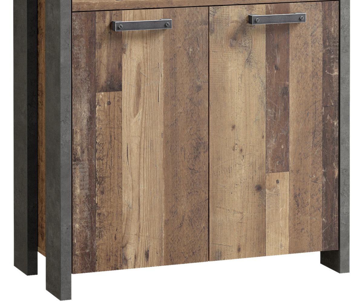 Aktenschrank Cliff Braun/Dunkelgrau B 86 cm - Dunkelgrau/Braun, KONVENTIONELL, Holzwerkstoff/Kunststoff (86/221/42cm) - MID.YOU