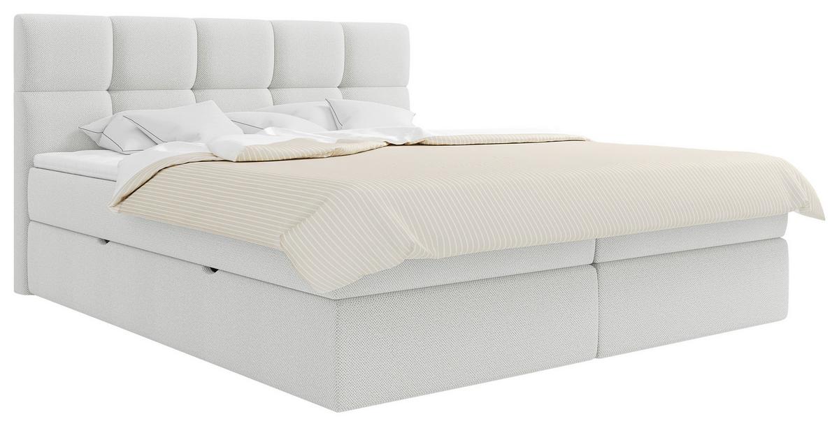 Boxbett Mit Topper & Bettkasten 200x200 Lorie Ii - Schwarz/Weiß, MODERN, Holz/Holzwerkstoff (200/200cm) - MID.YOU