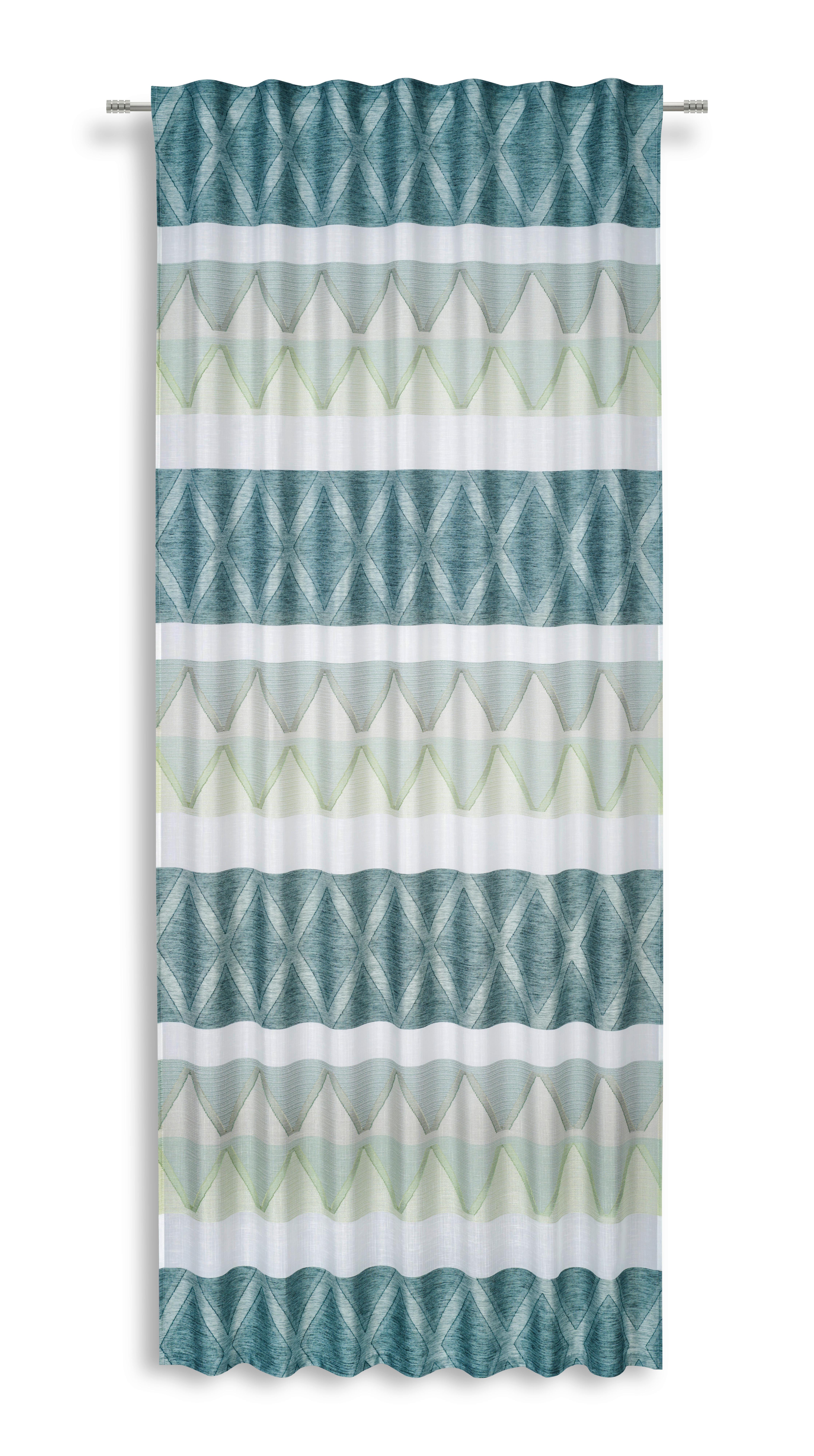 Készfüggöny Arabella Kb. 140/245cm - olajkék/zöld, Modern, textil (140/245cm) - Luca Bessoni
