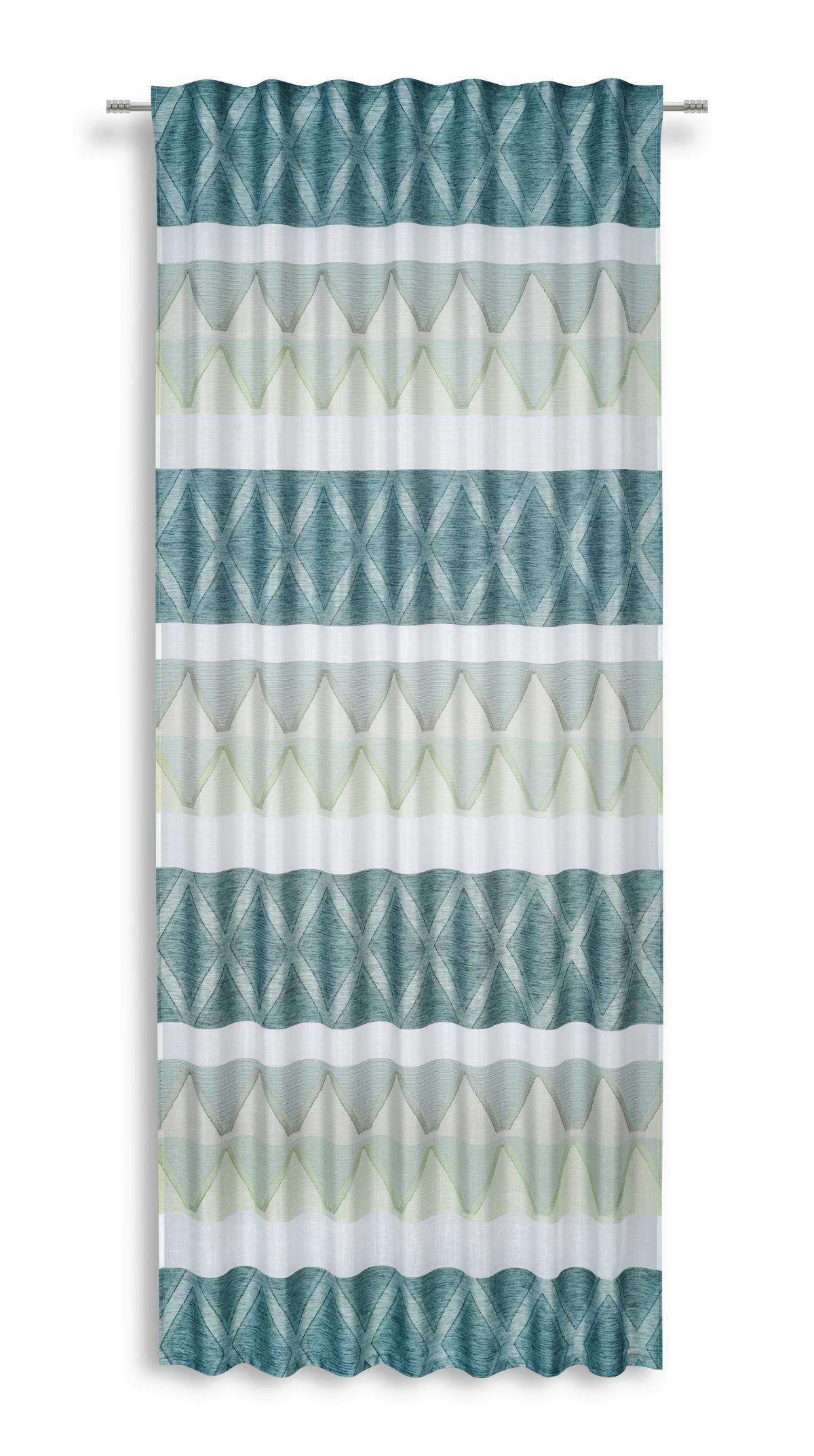 Készfüggöny Arabella Kb. 140/245cm - olajkék/zöld, Modern, textil (140/245cm) - Luca Bessoni