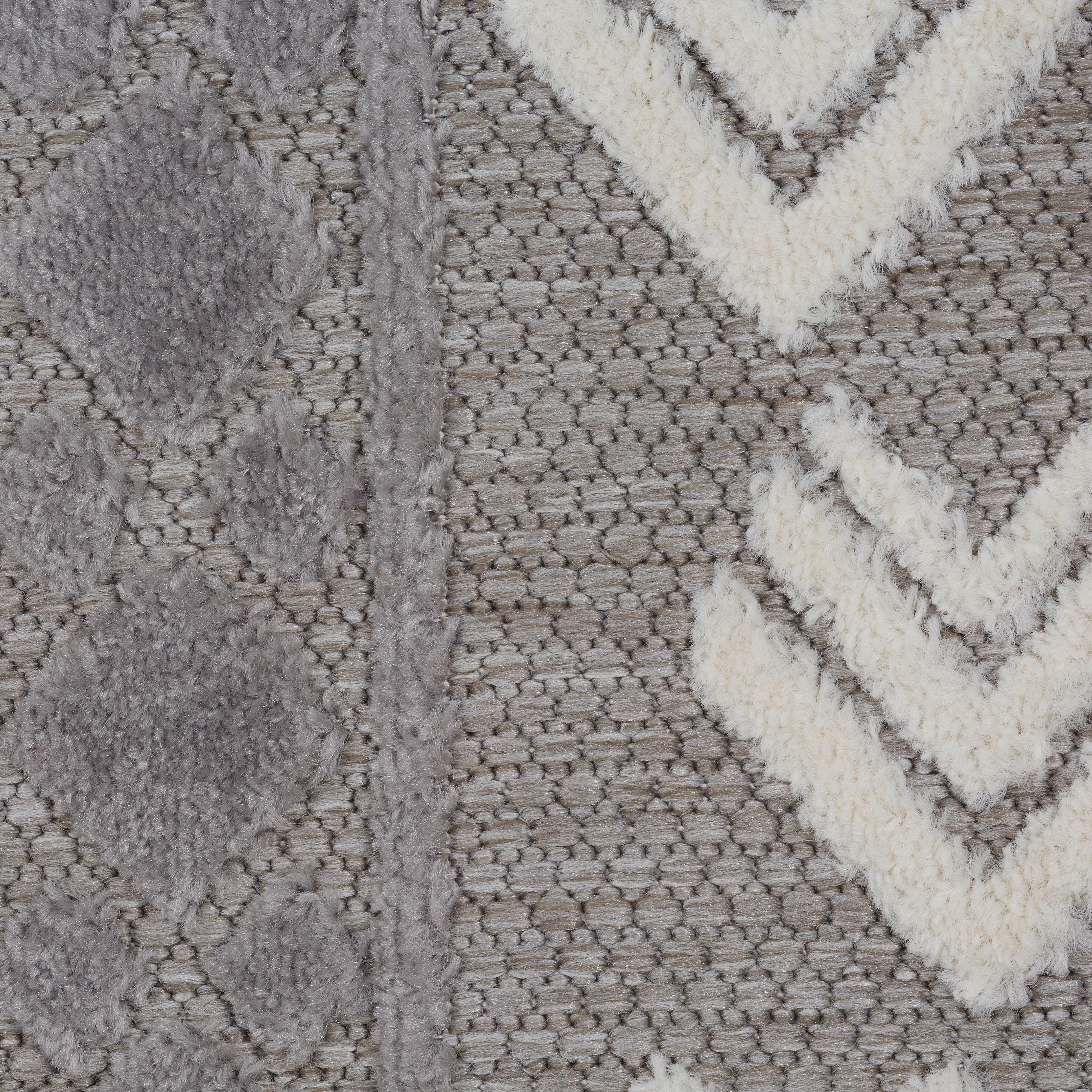 Flachwebteppich Grau Mit Muster Etta 120x170 cm - Grau, ROMANTIK / LANDHAUS, Textil (120/170cm) - James Wood